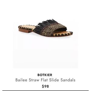 Botkier Beach Bailee raffia sandals slides, black, 9.5M